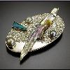 brooch: Sterling Silver, Abalone Stick Pearl, Boulder Opal, Cultured Freshwater Pearls